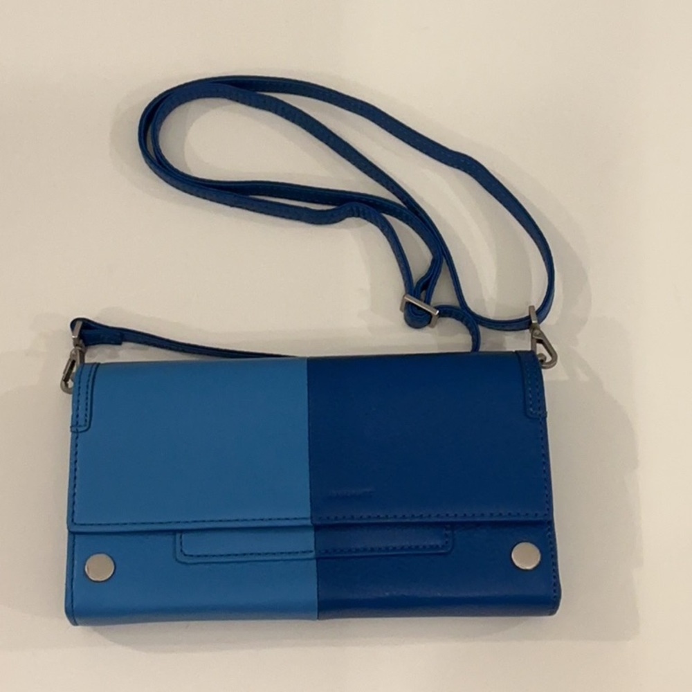 NEW HAMMITT aj crossbody clutch in oasis blue